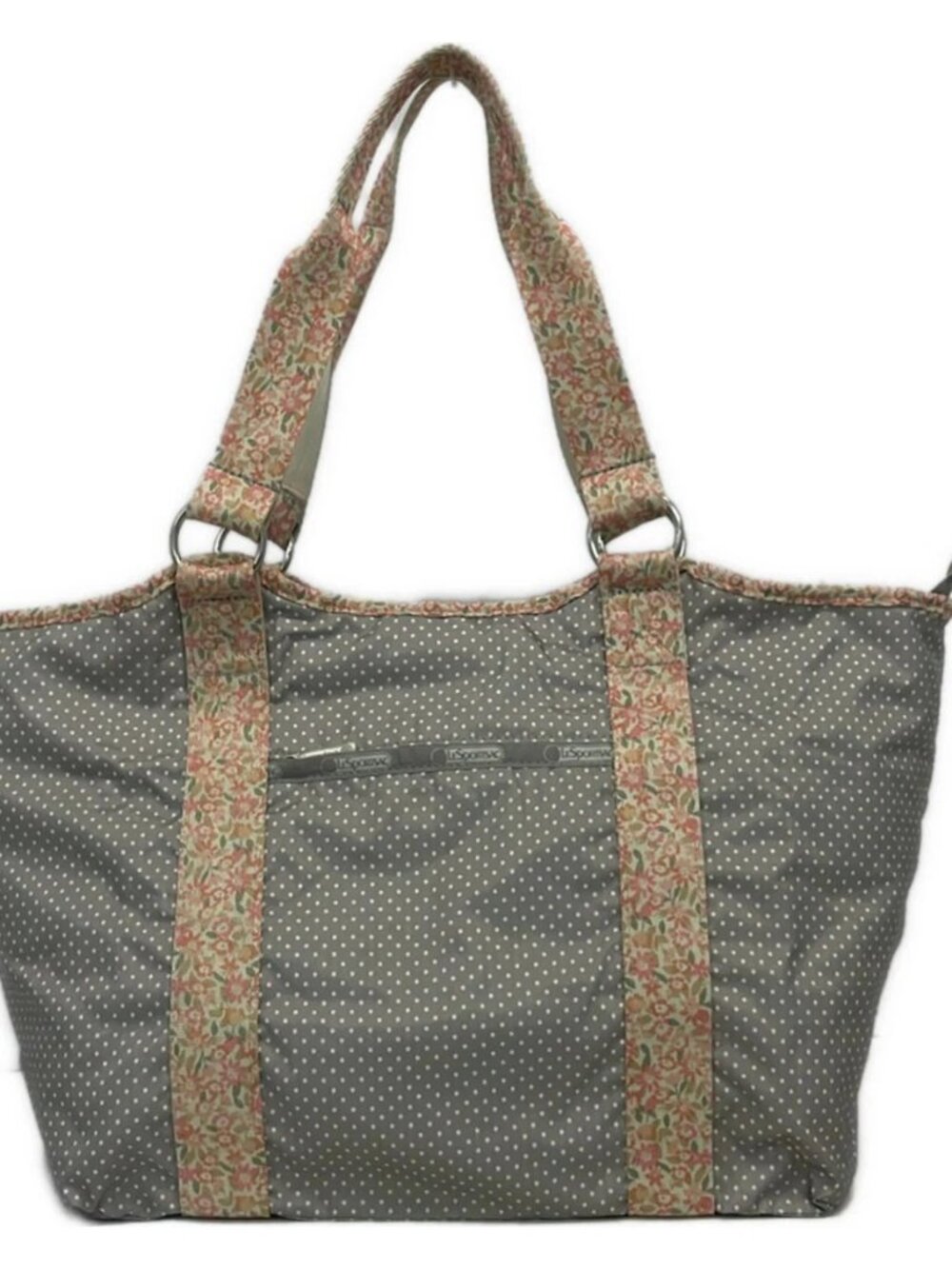LESPORTSAC Gray Beige Multi Respo Nylon Shoulder Bag
